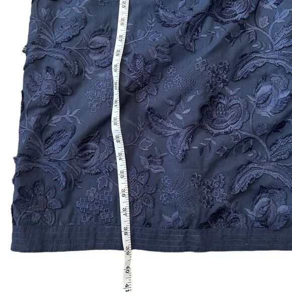 Talbots Embroidered Clipped Floral Shift Dress Navy Size 4 - Picture 12 of 14